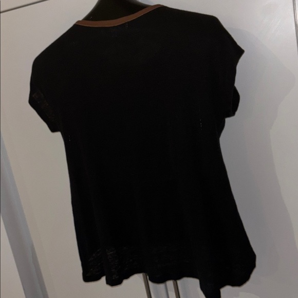 Sandro crewneck panel edge top Sz M - Picture 5 of 11